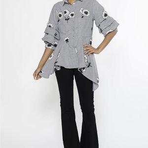 Gracia Unbalanced Peplum Top